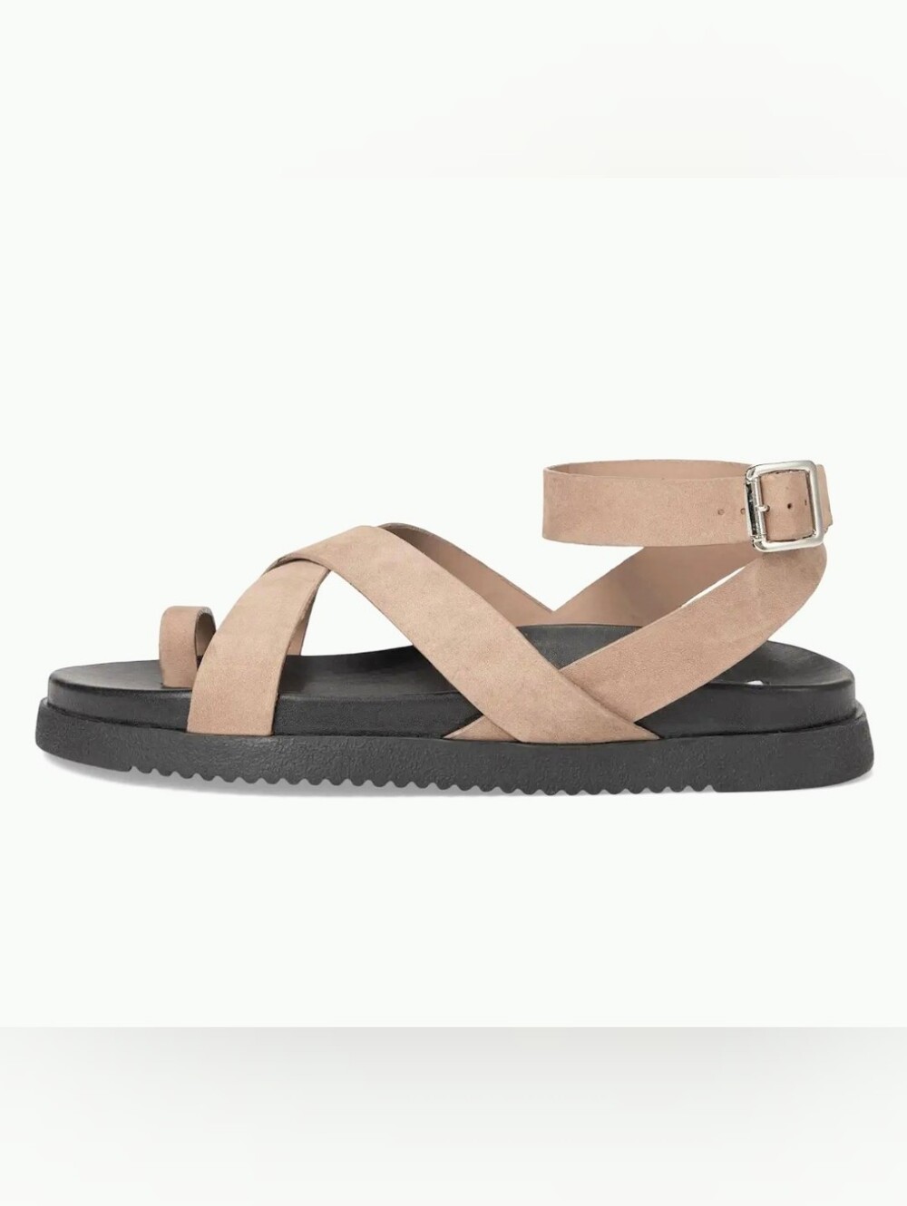 Steve Madden Mira Women's Taupe Strappy Ankle‑Buckle Sandals - Picture 2 of 3